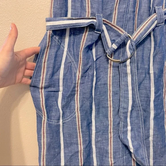 Pilcro by Anthropologie striped linen collared dress size 12 - Picture 7 of 16
